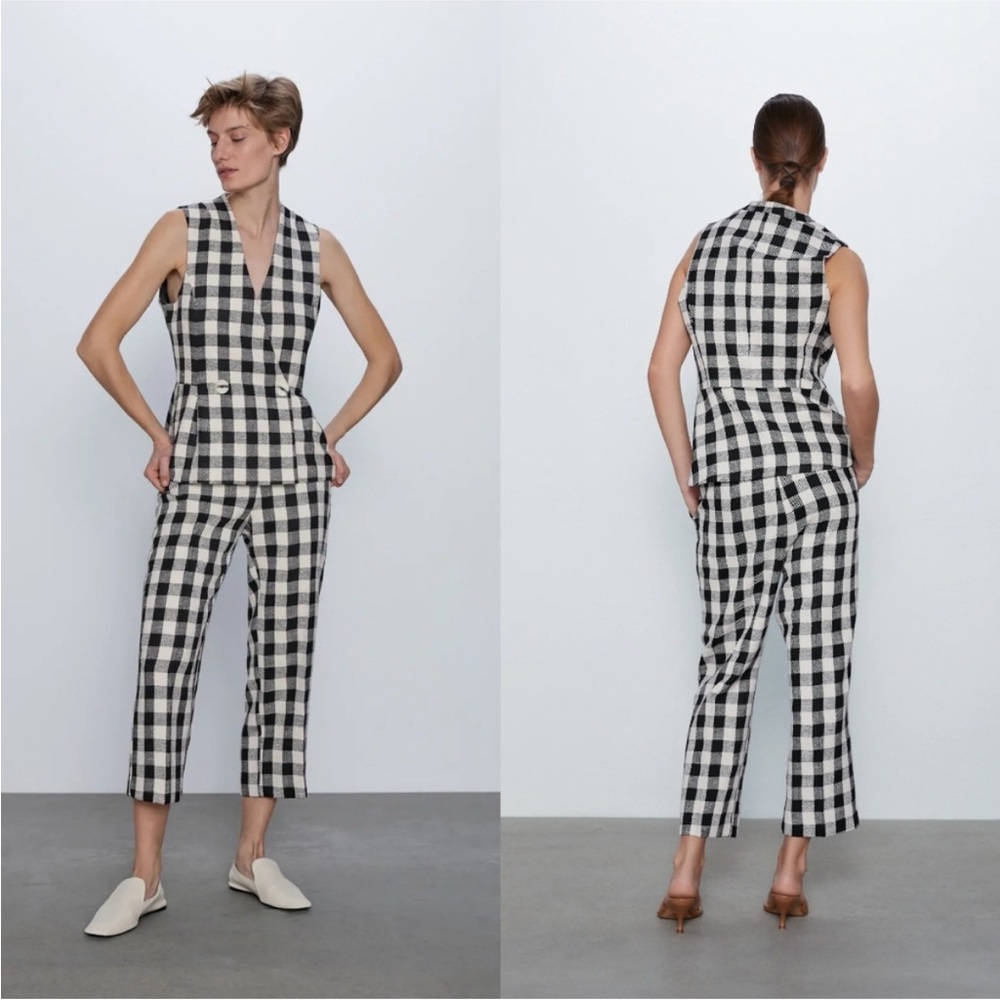 ZARA plaid check trouser